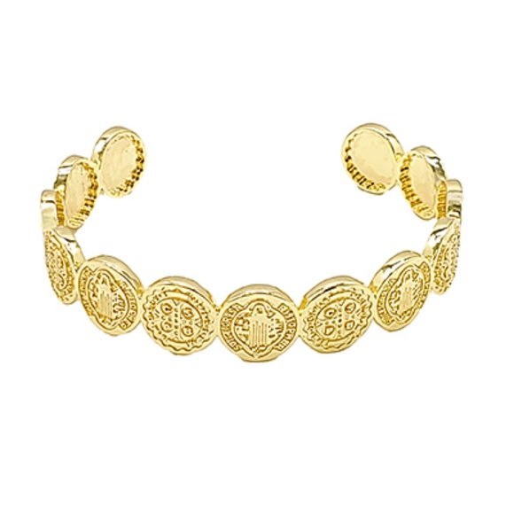 Linked Round Religious Cuff - Picture 1 of 1